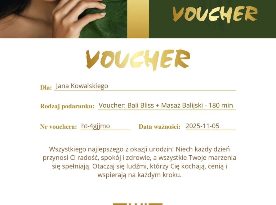 Voucher na masaż – Hati Thai