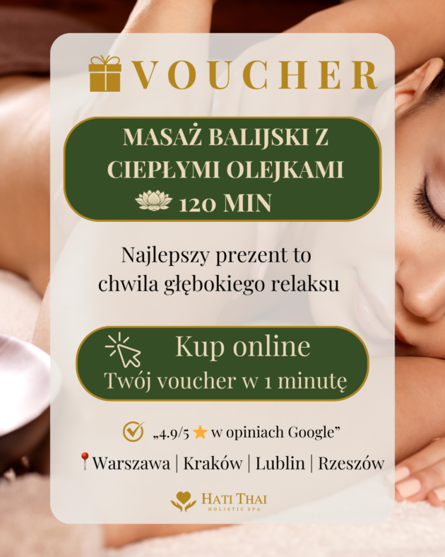 Voucher Bali Bliss – Masaż Balijski z Ciepłymi Olejkami 120 min | Hati Thai